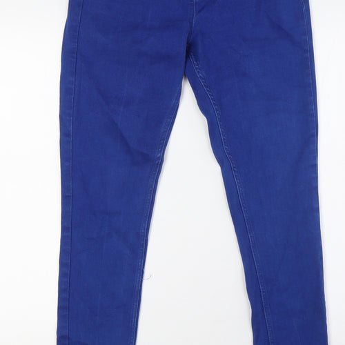 Red Herring Womens Blue Cotton Straight Jeans Size 10 L30 in Regular Zip