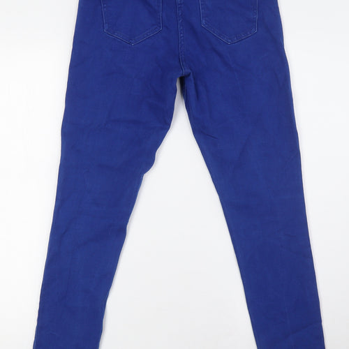 Red Herring Womens Blue Cotton Straight Jeans Size 10 L30 in Regular Zip