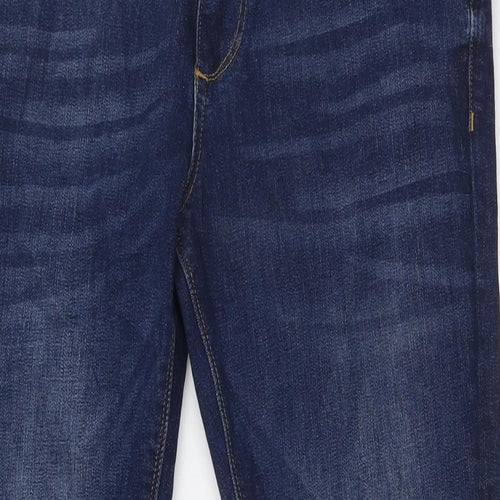 River Island Mens Blue Cotton Straight Jeans Size 34 in L32 in Regular Zip