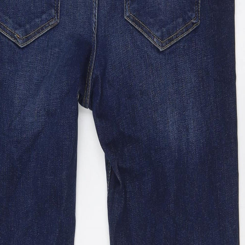 River Island Mens Blue Cotton Straight Jeans Size 34 in L32 in Regular Zip