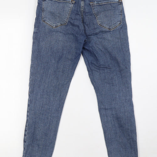 New Look Womens Blue Cotton Straight Jeans Size 8 L27 in Regular Zip