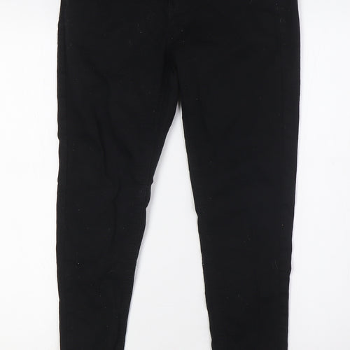 Marks and Spencer Womens Black Cotton Skinny Jeans Size 10 L26 in Regular Zip