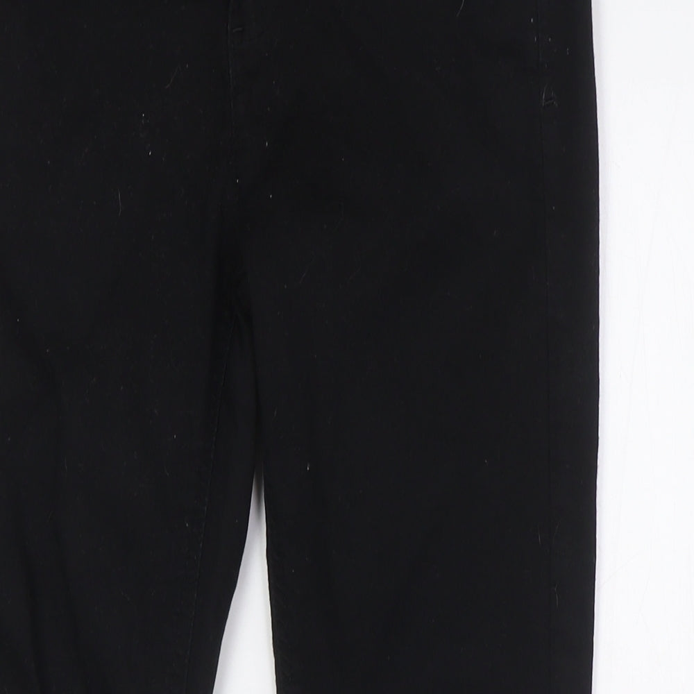 Marks and Spencer Womens Black Cotton Skinny Jeans Size 10 L26 in Regular Zip