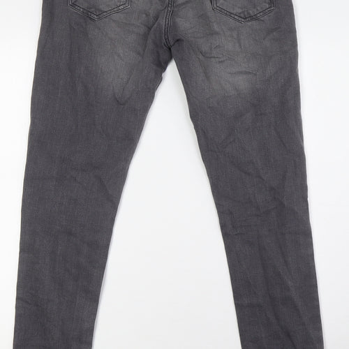 Peacocks Womens Grey Cotton Skinny Jeans Size 10 L32 in Regular Zip