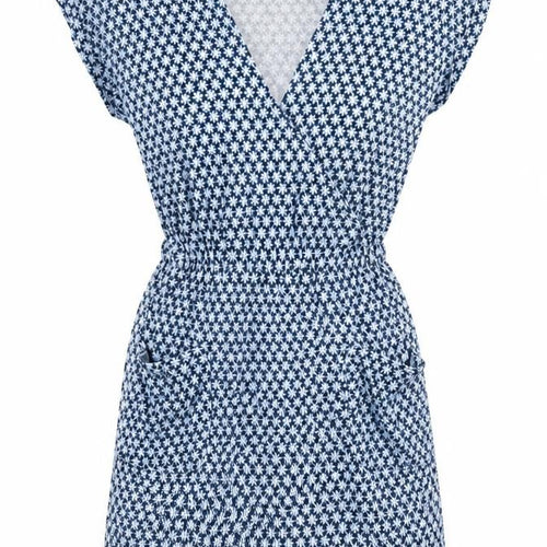 Baard Angels Womens Blue Floral Cotton A-Line Size 10 V-Neck Pullover