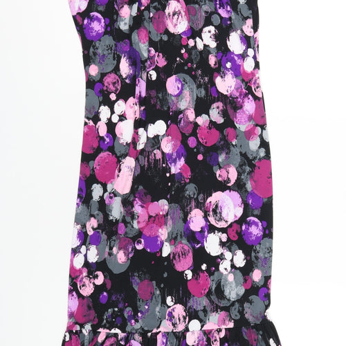 Kim & Co Womens Purple Floral Polyester Mermaid Size S Round Neck Pullover