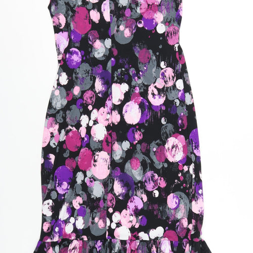 Kim & Co Womens Purple Floral Polyester Mermaid Size S Round Neck Pullover