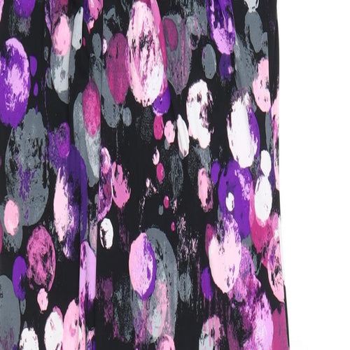 Kim & Co Womens Purple Floral Polyester Mermaid Size S Round Neck Pullover