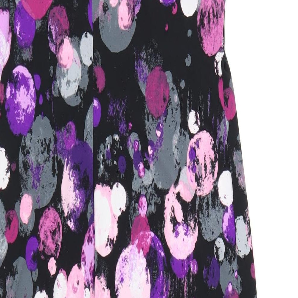 Kim & Co Womens Purple Floral Polyester Mermaid Size S Round Neck Pullover