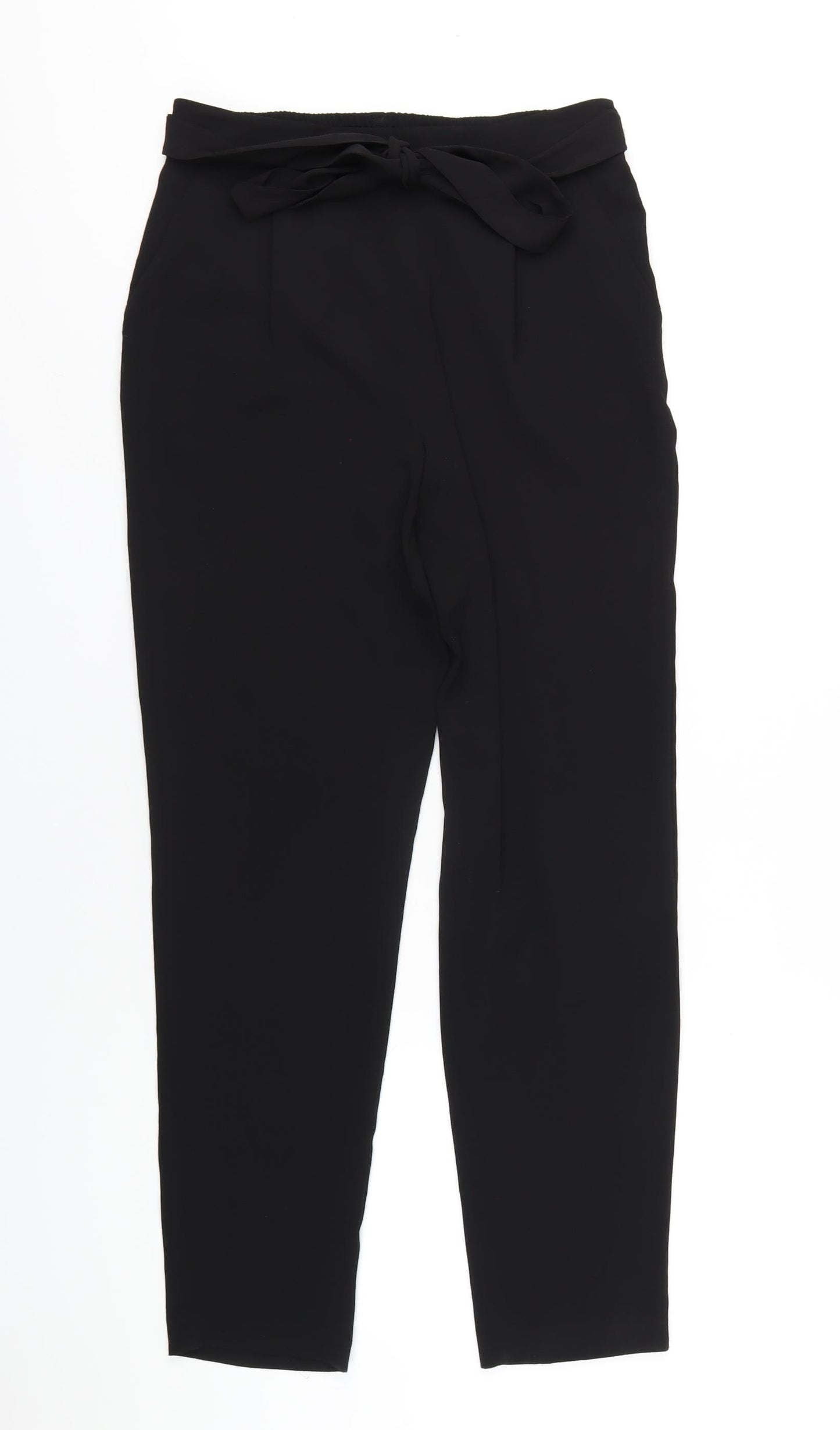 M&Co Womens Black Polyester Trousers Size 10 L29 in Regular