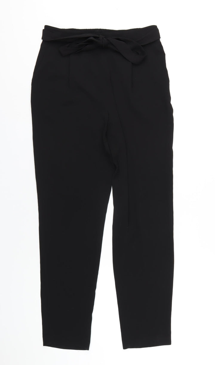 M&Co Womens Black Polyester Trousers Size 10 L29 in Regular