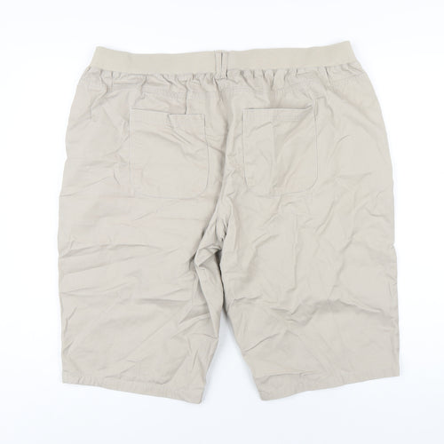 Cotton Traders Womens Beige Cotton Bermuda Shorts Size 20 L13 in Regular Pull On
