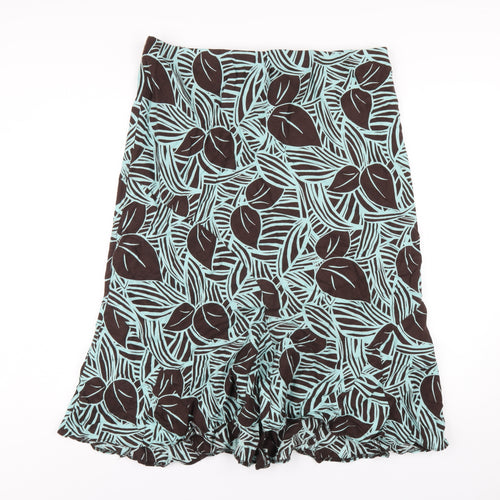 CC Womens Green Geometric Linen A-Line Skirt Size 18