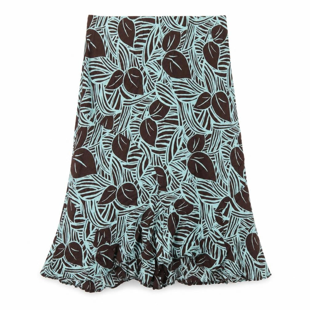 CC Womens Green Geometric Linen A-Line Skirt Size 18