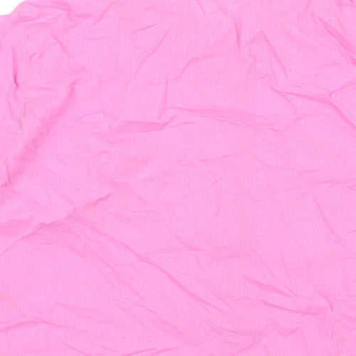 Classic Womens Pink Cotton Basic Button-Up Size 14 Collared