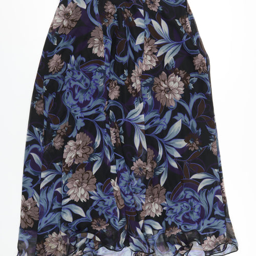 David Butler Womens Blue Geometric Polyester A-Line Skirt Size 32 in Zip