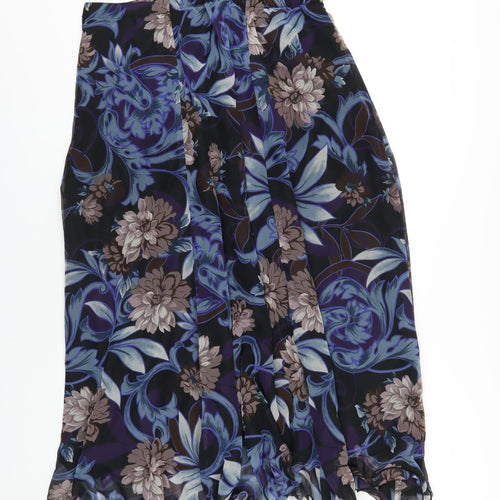 David Butler Womens Blue Geometric Polyester A-Line Skirt Size 32 in Zip