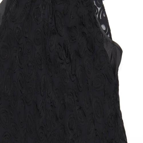 Definitions Womens Black Silk A-Line Size 12 Round Neck Tie