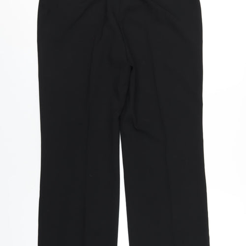 Marks and Spencer Womens Black Polyester Trousers Size 14 L28 in Regular Zip