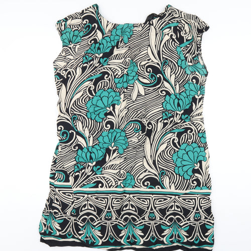 Dorothy Perkins Womens Multicoloured Geometric Viscose A-Line Size 18 Round Neck Zip