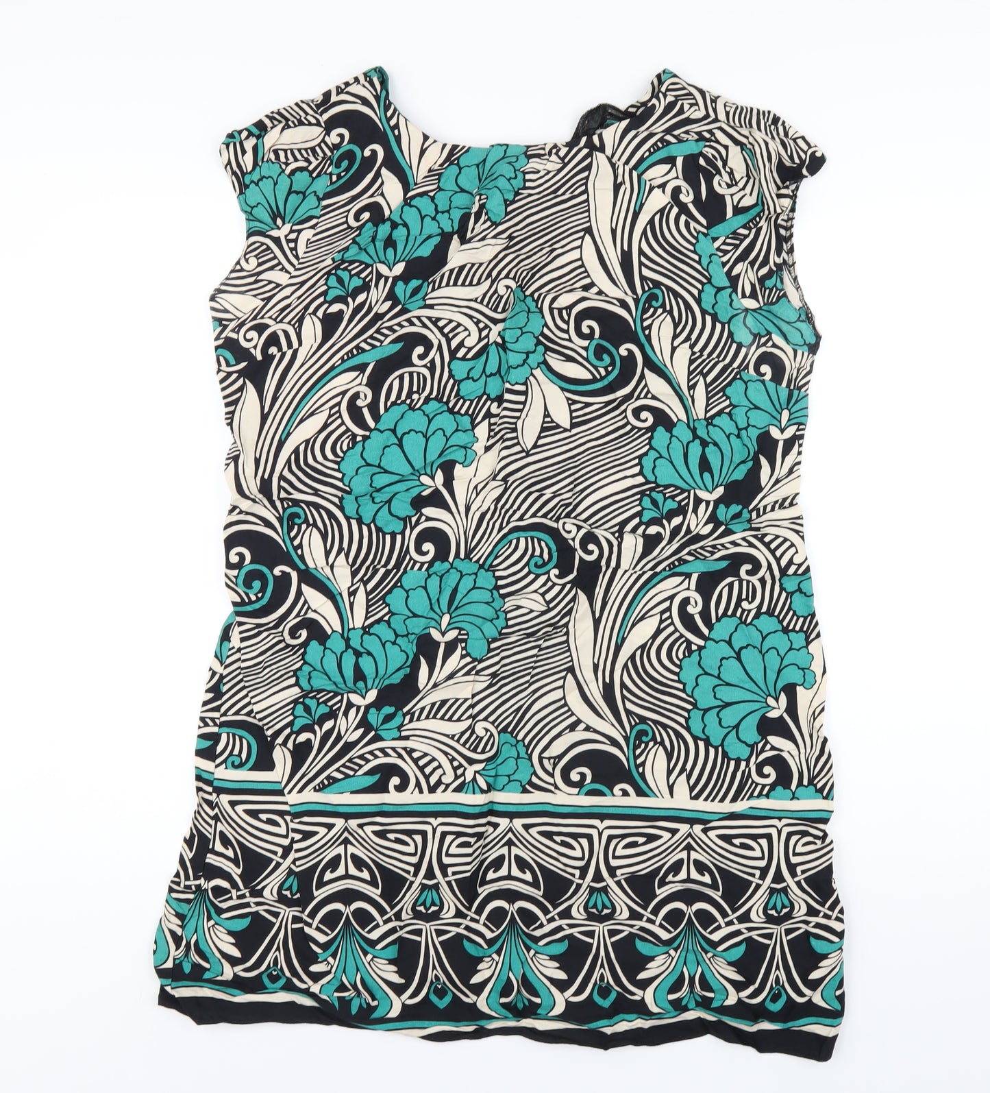 Dorothy Perkins Womens Multicoloured Geometric Viscose A-Line Size 18 Round Neck Zip