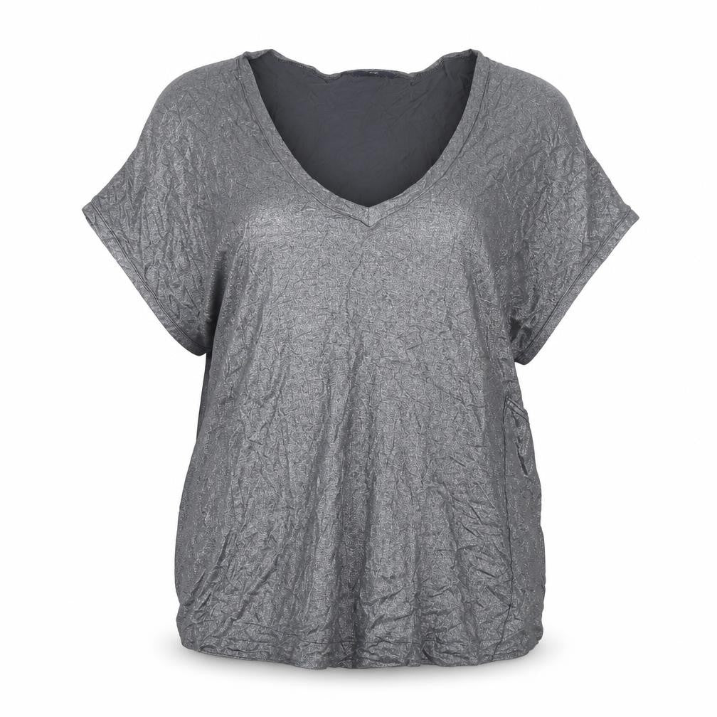 Gap Womens Silver Viscose Basic T-Shirt Size XL V-Neck