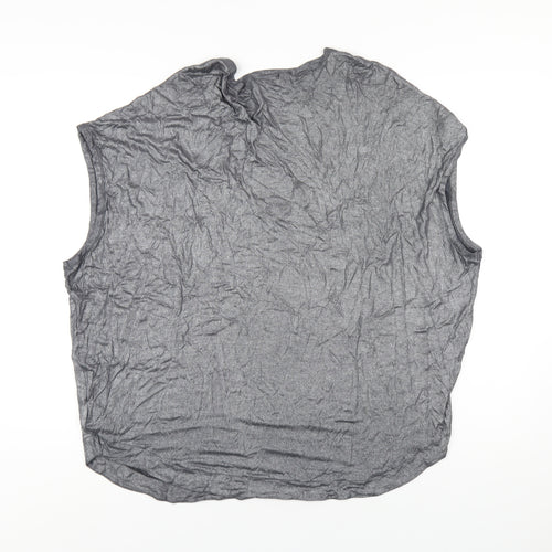 Gap Womens Silver Viscose Basic T-Shirt Size XL V-Neck