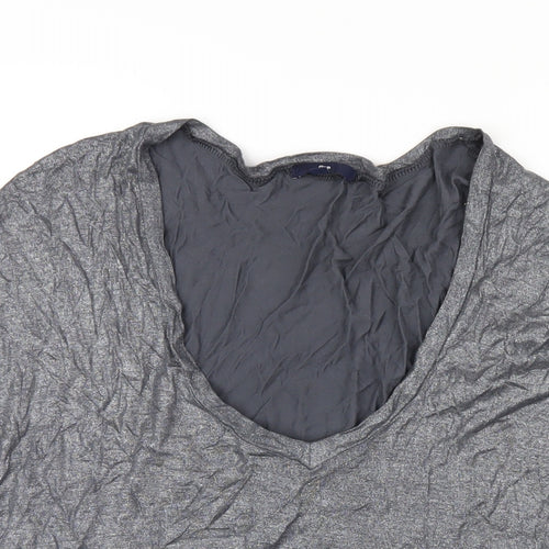Gap Womens Silver Viscose Basic T-Shirt Size XL V-Neck