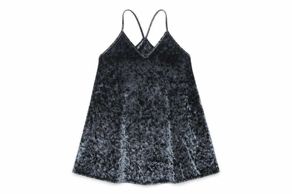 Front view of Pins & Needles women’s grey polyester slip dress, size M, v-neck pullover