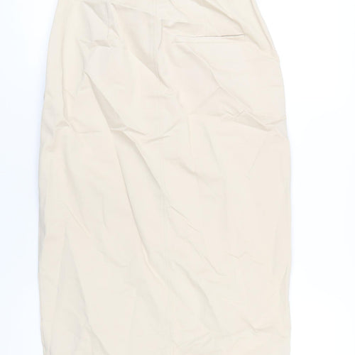 Zara Womens Beige Polyester Straight & Pencil Skirt Size S Zip
