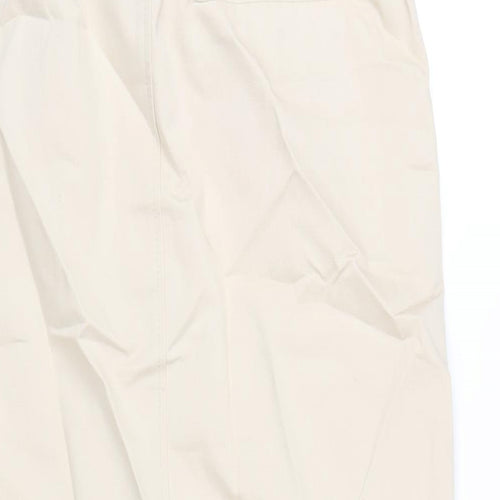 Zara Womens Beige Polyester Straight & Pencil Skirt Size S Zip