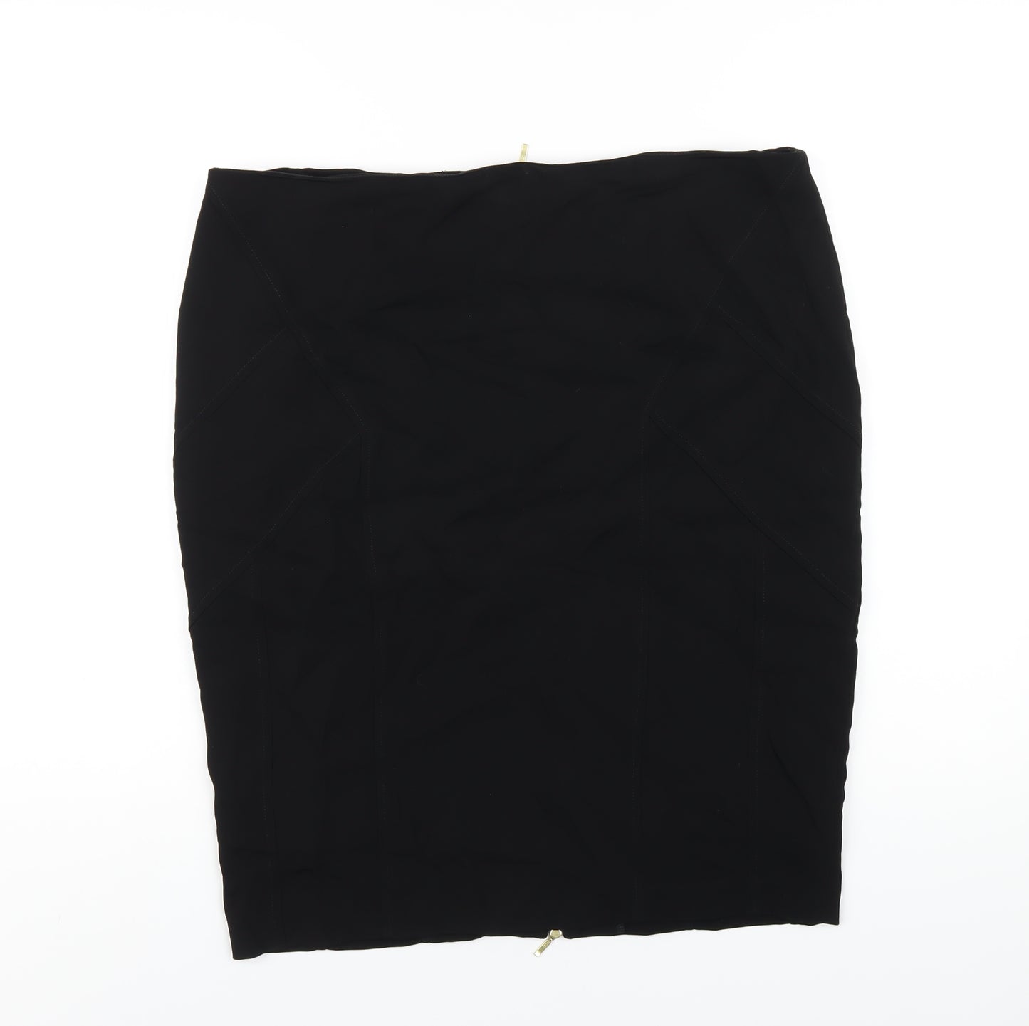 Per Una Womens Black Polyester Straight & Pencil Skirt Size 16 Zip