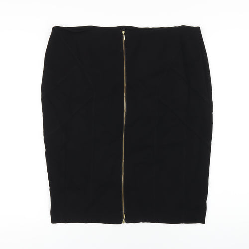 Per Una Womens Black Polyester Straight & Pencil Skirt Size 16 Zip