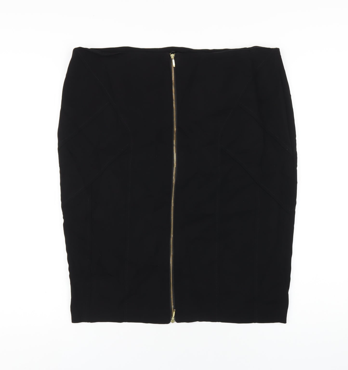 Per Una Womens Black Polyester Straight & Pencil Skirt Size 16 Zip