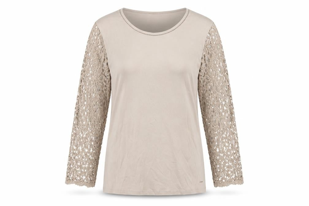 Country Casuals Womens Beige Cotton Basic T-Shirt Size M Round Neck