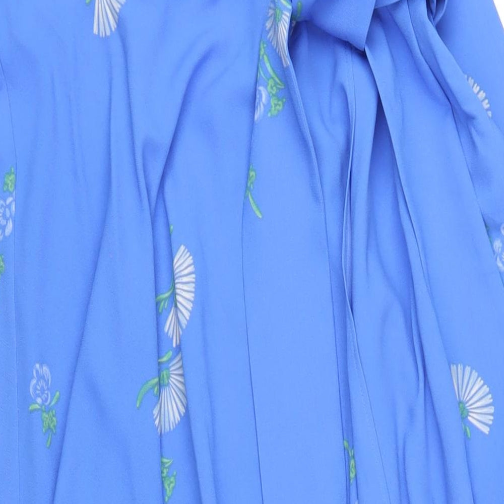 NEXT Womens Blue Floral Polyester Wrap Skirt Size 16 Tie