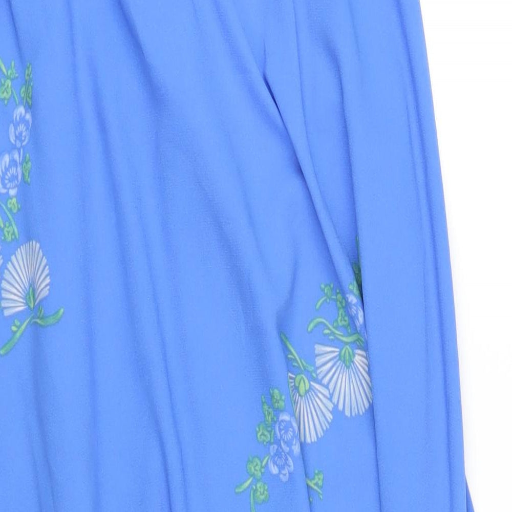 NEXT Womens Blue Floral Polyester Wrap Skirt Size 16 Tie