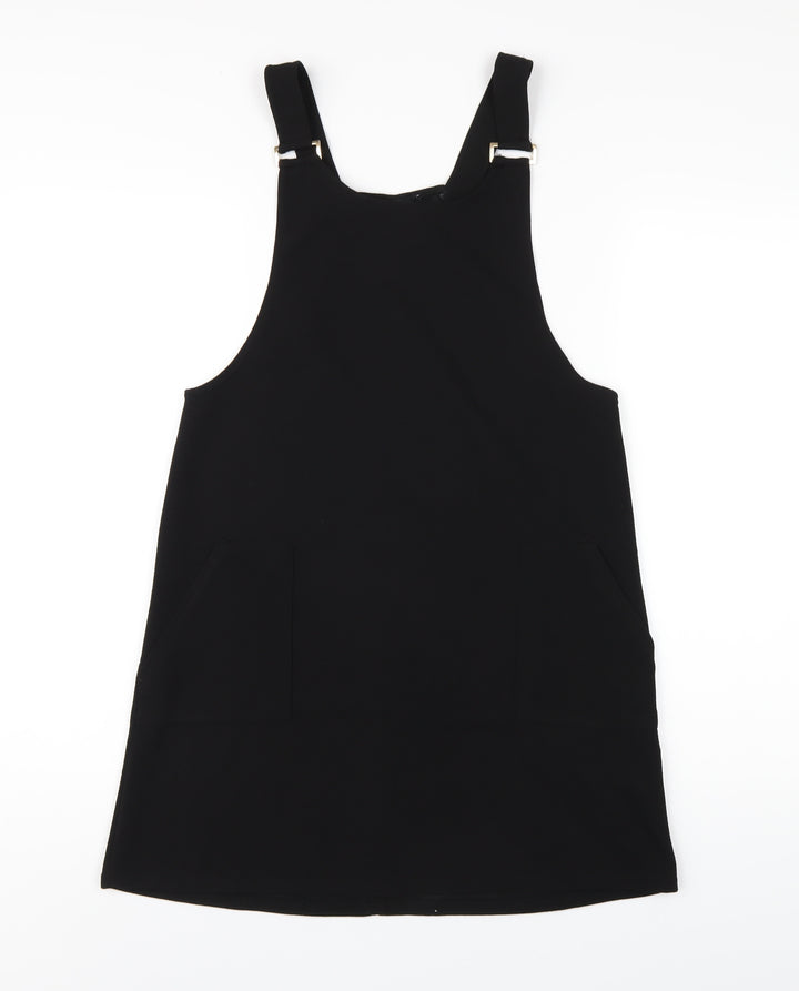 New Look Womens Black Polyester A-Line Size 8 Round Neck Pullover