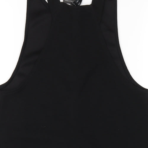 New Look Womens Black Polyester A-Line Size 8 Round Neck Pullover