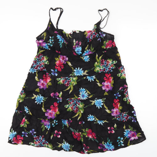 New Look Womens Multicoloured Floral Cotton A-Line Size 16 V-Neck Pullover