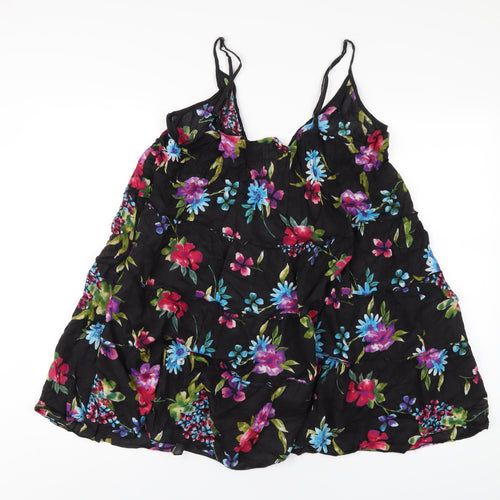 New Look Womens Multicoloured Floral Cotton A-Line Size 16 V-Neck Pullover