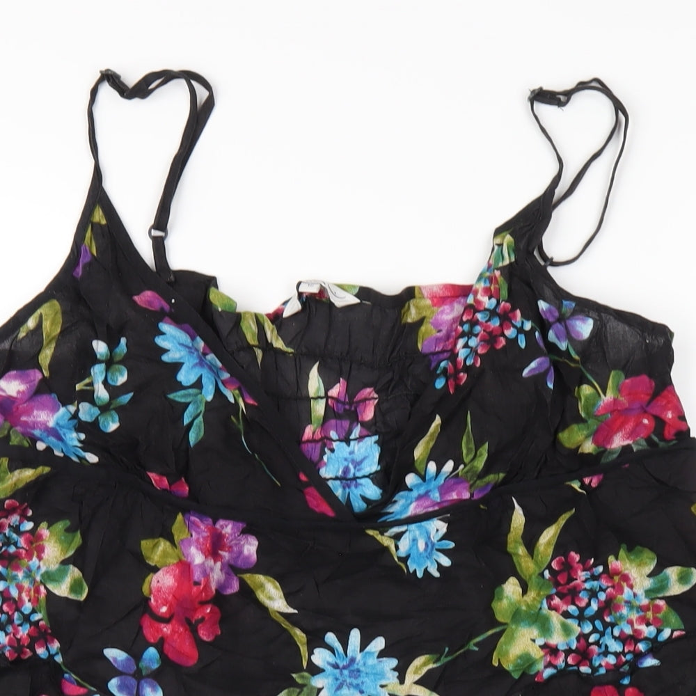 New Look Womens Multicoloured Floral Cotton A-Line Size 16 V-Neck Pullover