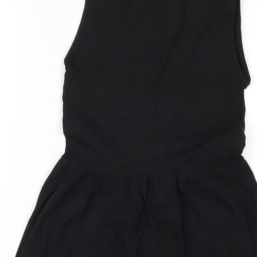 New Look Womens Black Cotton A-Line Size 6 Collared Pullover