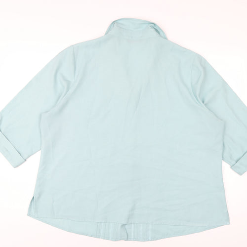 Bonmarché Womens Blue Polyester Basic Button-Up Size 22 Collared