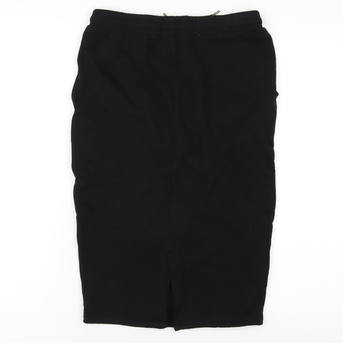 Izzue Womens Black Cotton Straight & Pencil Skirt Size S Drawstring