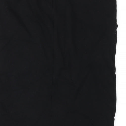 Izzue Womens Black Cotton Straight & Pencil Skirt Size S Drawstring