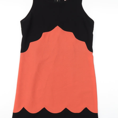 Lipsy Womens Black Polyester A-Line Size 8 Round Neck Zip