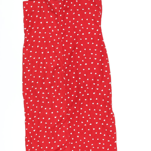 Nasty Gal Womens Red Geometric Polyester Slip Dress Size 12 Cowl Neck Zip