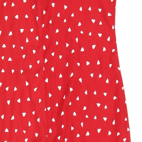 Nasty Gal Womens Red Geometric Polyester Slip Dress Size 12 Cowl Neck Zip