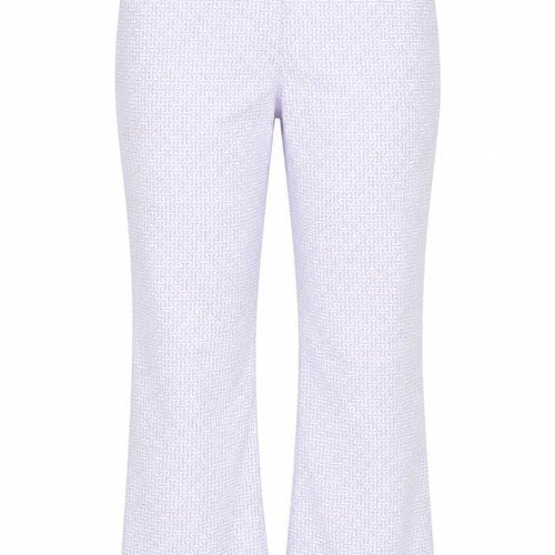 Boohoo Womens Purple Geometric Polyester Trousers Size 16 L32 in Regular Zip